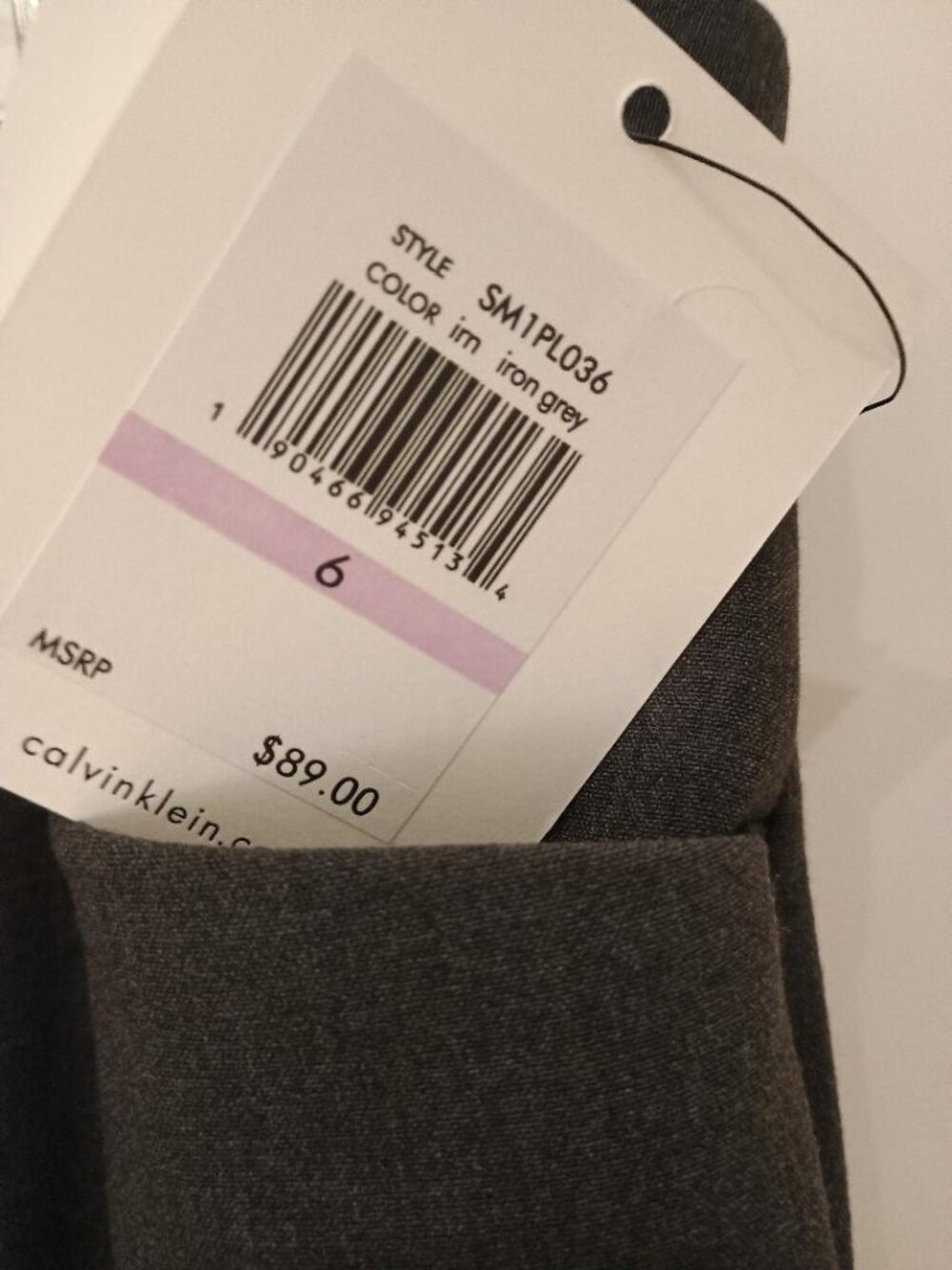 NEW- Calvin Klein Pants- Iron Grey- Size 6
